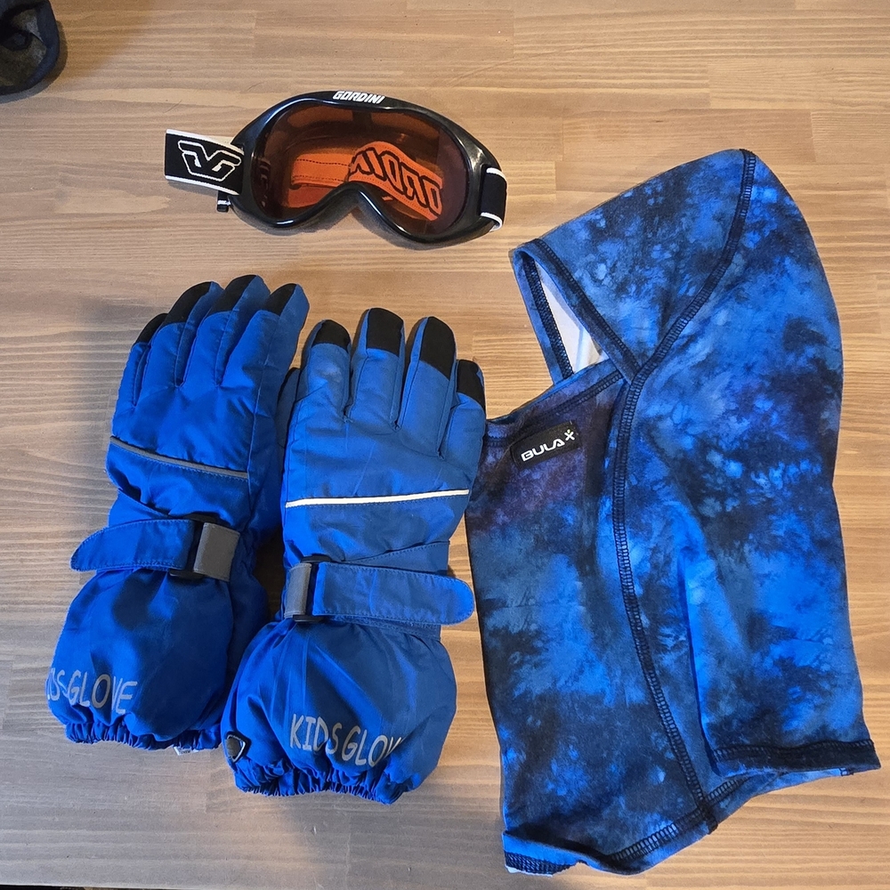 Lands' End Ski Coat, Bibs, Gloves, Goggles And Face Covering
